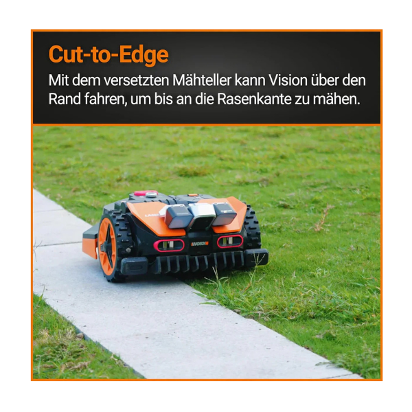WORX Landroid Vision M600 WR206E – Mähroboter ohne Begrenzungskabel, bis 600 m², 20V Akku, App-Steuerung