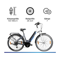 Zündapp Z901 Damen E-Bike 28 Zoll, Tiefeinsteiger, Mittelmotor, 418 Wh Akku, Nabenschaltung