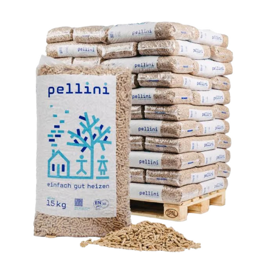 Pellini Holzpellets ENplus A1 – 990 kg Sackware (66 x 15-kg-Säcke), DINplus zertifiziert, naturbelassenes deutsches Holz