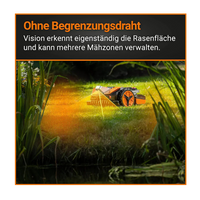 WORX Landroid Vision M600 WR206E – Mähroboter ohne Begrenzungskabel, bis 600 m², 20V Akku, App-Steuerung